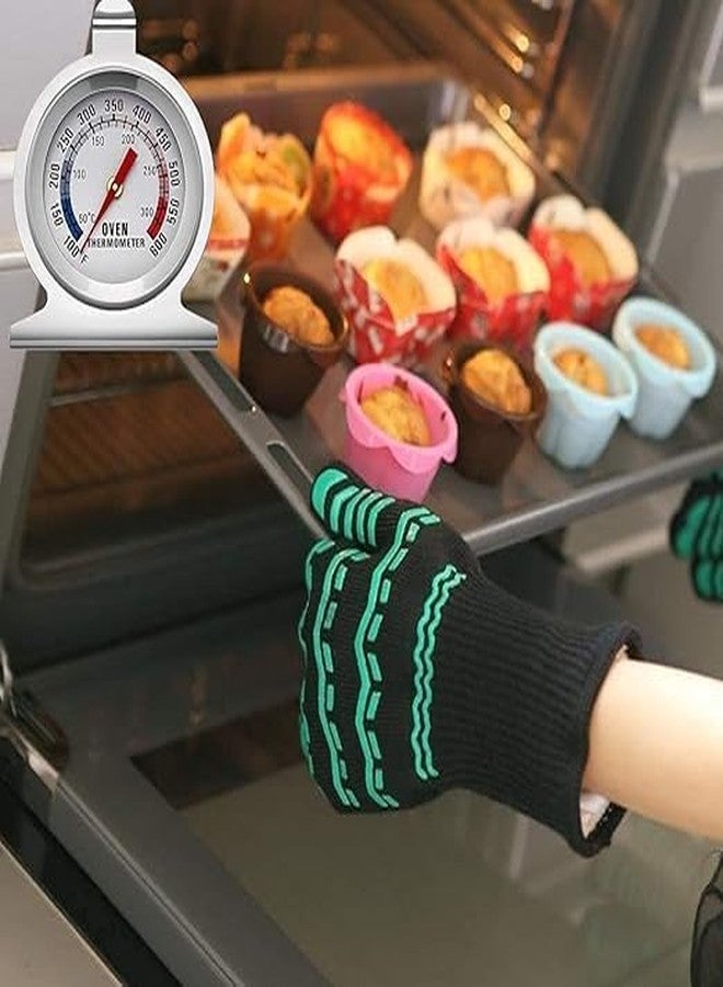 BAKING SET مجموعة أدوات الخبز: ميزان حرارة للفرن مع قراءة فورية، ميزان حرارة للشواء من الفولاذ المقاوم للصدأ مقاس 2 بوصة (عبوة من قطعة واحدة) - Image 2